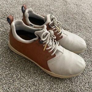 TRUE Linkswear Original 1.2 Waterproof Spikeless Mens Golf Shoe 10.5 White/Brown